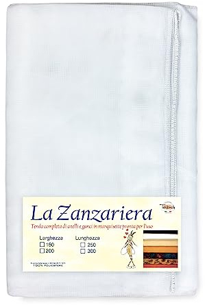 TENDA rete ZANZARIERA MARQUISETTE da esterno piombata in 8 misure diverse unito BIANCO (Cm. 250 x 250)