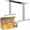 boho office® Höhenverstellbarer Schreibtisch Gestell - Made in Germany, Elektrisch stufenlos, 2 laufruhige Motoren, 3-Fach Teleskop, Kollisionsschutz - Premium Line Silber mit Retroschalter