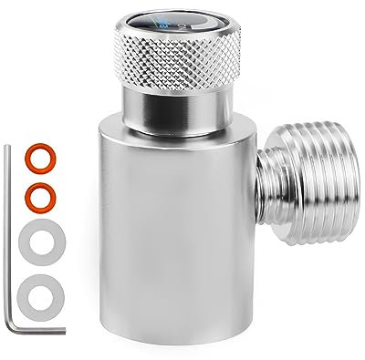 CHEVVY Kit de Connecteur CO2 Adapter de Cylindre de Réservoir de CO2 Raccord Mâle à 2 Voies pour Bouteille de Gaz Carbonique CO2 vers W21.8 Adaptateur pour CO2 Cylindre Régulateur