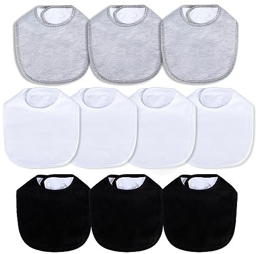 Hakochia Wasserdichte Baby Lätzchen aus Baumwolle, 4-lagig, Weich und Saugfähig, Unisex Lätzchen mit Verstellbaren Druckknöpfen für Jungen & Mädchen, Ideal für Zahnen, Sabbern und Füttern, 10er-Pack