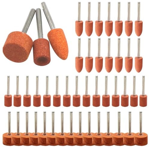 Abrasive Mounted Stone Grinding Wheel Head, 45 Pcs Sanding Drill Bit, Rotary Tool Accessories Set, Grinding Stones Accessory Set for Grinding and Sharpening Metals with Shank