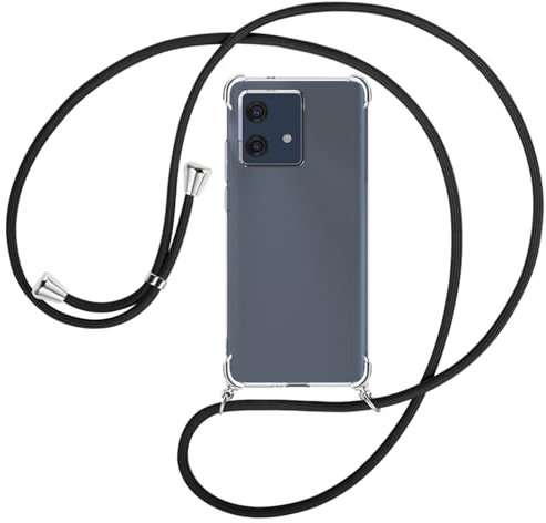 mtb more energy® Handykette kompatibel mit Motorola Edge 40 Neo - schwarz - Smartphone Hülle zum Umhängen - Anti Shock Full TPU Case