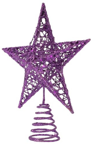 Weihnachtsbaumspitze Stern Weihnachtsdekorationen Halloween Dekor Weihnachtsschmuck Halloween Ornamente Weihnachtsbaum Baumspitze Dekoration Glitzer Pulver Eisen Lila Zubehör