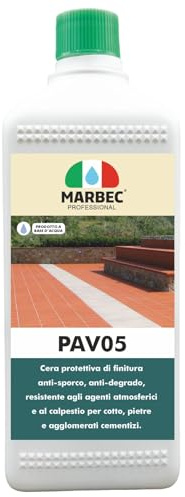 MARBEC PAV05 1LT Cire protectrice pour extérieur terre cuite pierre et ciment anti-saleté anti-détérioration hydrofuge respirante ravive les couleurs résistante aux intempéries