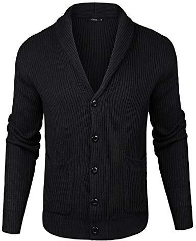 iClosam Maglione Cardigan Uomo Classics Collo A V Casual Maglioni Manica Lunga Maglieria Maglione Coat