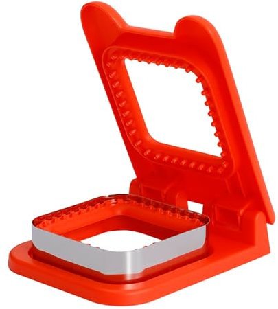 Stainless DIY Sandwich Crimpers,Bread Sandwich Square Cutters Maker,Breakfast and Lunch Sandwich Cutter and Sealer,for Boys,Girls and Adult (Red)