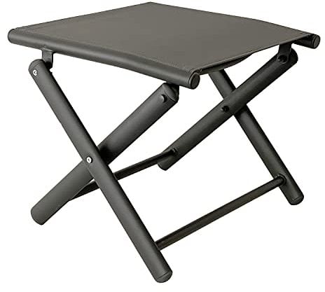 Mojawo® Garten - Fußhocker - zusammenklappbar - Klapphocker - witterungsbeständiges Metall - wetterfeste Gartenmöbel - Anthrazit/Grau