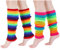 Saerryor 2 Pair Rainbow Leg Warmers, 80s Lgbt Long Socks Women Gay Pride Neon Accessories for Women and Men