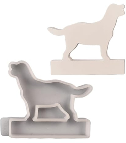 NRVTRE Silikonformen Gießformen Kerzenhalter, Kombination Silikonform Kerzenhalter, Gießform Beton Kerzenhalter, Gipsformen zum Gießen, Silikonform Einschieber Sockel (Hund)