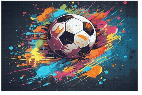 PAZZK Fußball Puzzle für Erwachsene und Kinder, 1000-teiliges Holzpuzzle, Modern, 75x50cm (1000 PCS), ab 12 Jahren