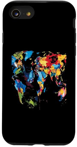 Hülle für iPhone SE (2020) / 7 / 8 Weltkarte Pop