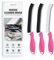 SXhyf Cleaning Brush - Hard Bristle Crevice Cleaning Brush, Multifunctional Gap Cleaning Scrub Brush, Cleaning Tools for Household Use, Home, Kitchen, Bathroom, Window, Vehicle (Rose Handles)
