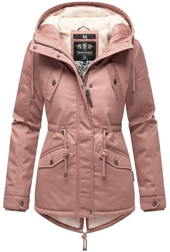 MARIKOO Damen warme Winterjacke mit kuscheliger Verstellbarer Kapuze Manolya Terracotta Gr. 3XL
