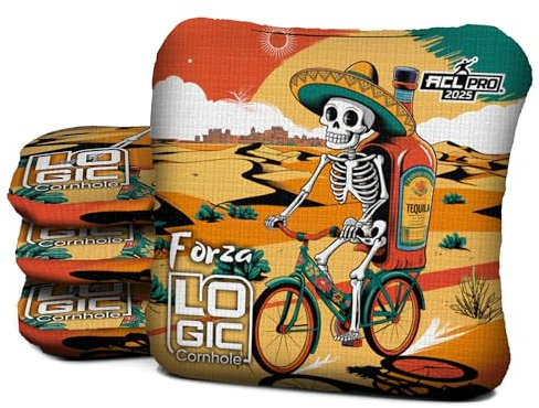 Logic Cornhole Taschen, Dia de Los Muertos Design, ACL PRO genehmigt, mehrere Serien, reguläre Größe und Gewicht (Forza - 6/9 ACL PRO)