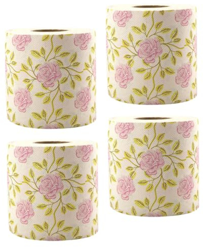 Cabilock 4rollen Toilettenpapier Mit Blumendruckmuster Dekoratives Badezimmerpapier Bedrucktes Papier Für Baddeko