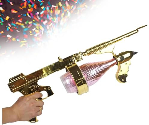 Verstellbare Länge Champagnerkanone Shooter,Multifunktions-Champagnerflaschenauswerfer Weinstopper,Champagnerkanone, für Party Geburtstag/Halloween/Hochzeit,Pink