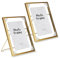 YYTECH 2 Stück Glas Metall Bilderrahmen15x20 cm, Fotorahmen aus Metall Gold, Glasbilderrahmen, Glasrahmen für Gepresste Blumen, Bilderrahmen Beidseitig Sichtbar Gold Doppelglas Bilderrahmen
