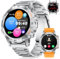 LIGE Smartwatch Herren,1.45″ AMOLED Smartwatch mit Telefonfunktion,IP68 Wasserdicht Fitnessuhr mit 24/7 Herzfrequenz,Schrittzähler,Schlafmonitor,100+ Sportmodi Sportuhr für iOS/Android,Silber