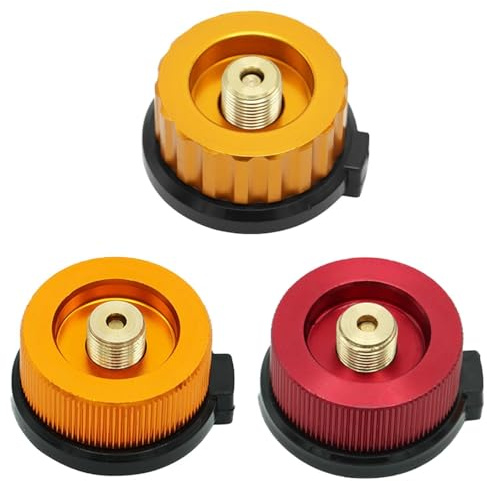 3 Piece Gas Canister Adapter Set - Universal Stove Connector for Outdoor Cooking - Converts Butane to Screw-Type Cartridges - Essential Camping & Hiking Accessory