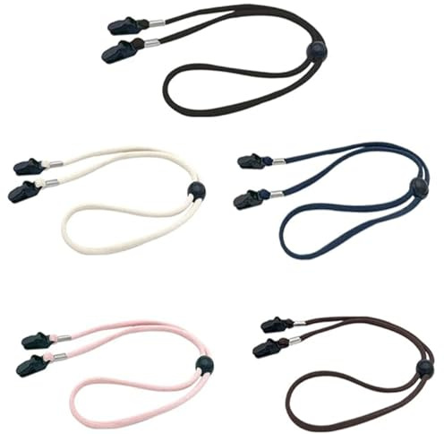 HoAhaMay 5 Stück Hutband Hut Anti Wind Lanyard Cord Clips Verstellbare Hutbandclips Abnehmbare Winddichte Hut-Kinnschnur Geeignet für Outdoor-Aktivitäten wie Golf Bootfahren Angeln Kappen