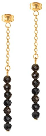 BERGERLIN Naturstein Ohrstecker Gold, facettierte Perlen, vergoldet | Ohrstecker Gold: Perlen Ohrstecker Damen & Herren aus echtem Edelstein, unisex – vom deutschen Prüflabor bestätigt.