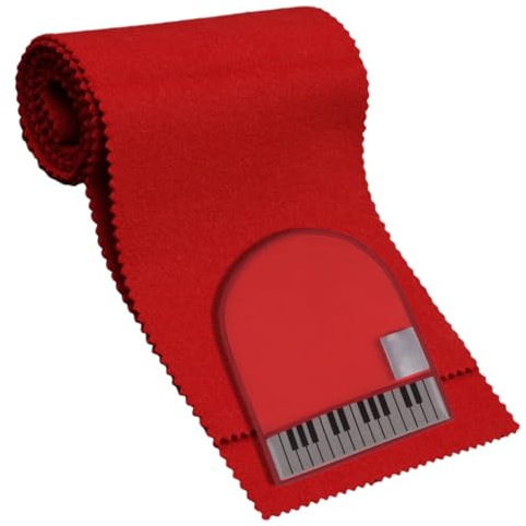 EXHUMKY Soft Piano Keyboard Protector Cloth with Gloves Dust Cover Thickened for Scratch and Water Protection for Home School Music Classroom Red Kit