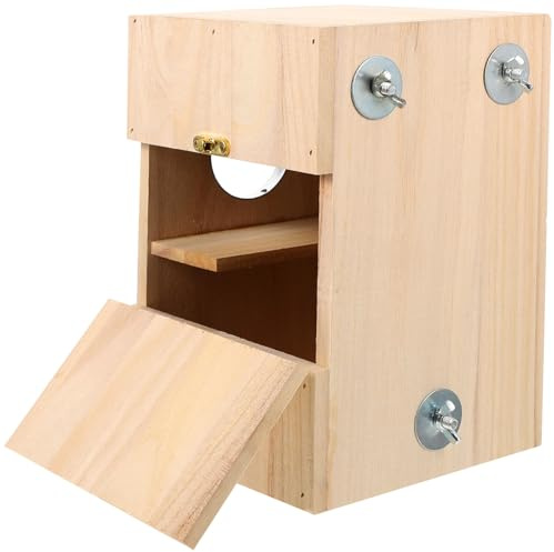 TOYZFRIENDY Holz Vogelbrutkasten Klein Nistkasten für Wildvögel Singvögel und Zebrafinken Natürlicher Brutplatz mit Sitzstange für Vogelzucht und Vogelhaus Zubehör