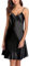 Vlazom Nuisette Femme Sexy Satin Chemise de Nuit Courte Bretelles Reglables Robe de Nuit,XXL, Style A-Noir