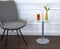 freeroom24 Designer Beistelltisch Glas Silber 30x30x50 cm - Wohnzimmertisch modern - stabiler Couchtisch - praktischer Coffee Table rund - kleiner Kaffeetisch - Glastisch - Sofatisch - Made in Germany
