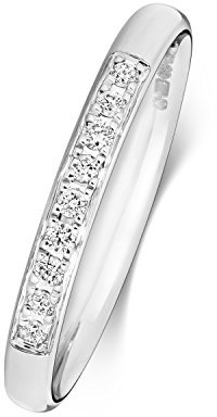 EDS Jewels Platin 950 2,2mm Slight Court Form Damen - Diamant Trauring/Ehering/Hochzeitsring Brillant-Schliff 0.10 Karat G - SI1 WJS18784PT950