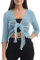 Love My Fashions® Women’s Fish Net Knitted Tie Up Bolero Shrug Top Ladies 3/4 Sleeve One Size Fits All Ice Blue