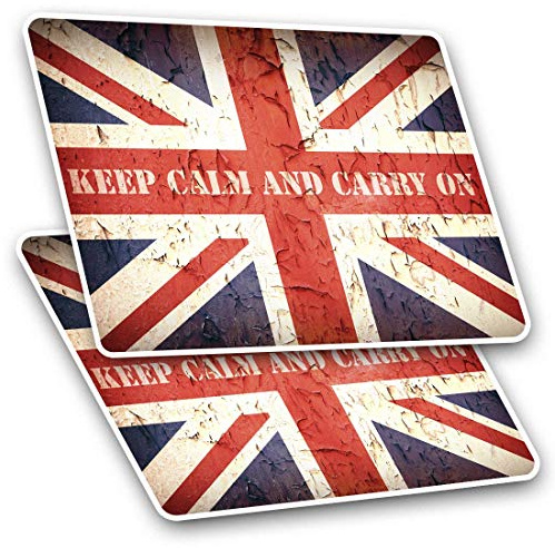 Fantastico adesivi rettangolari (set da 2) 7,5 cm – Keep Calm Carry On Britain Fun decalcomanie per laptop, tablet, bagagli, scrapbook, frigoriferi, ottimo regalo #14515 7,5 cm