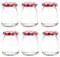 Danmu Art 6Pcs 100ml Yogurt Pudding Glass Jars with Red Gingham Lids Mini Empty Glass Jars Small Glass Bottles