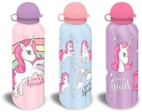 borraccia in alluminio a tema unicorno in vari grafiche da 500 ml - KL10773
