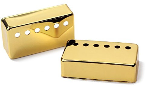 Alnicov Humbucker-Gitarren-Tonabnehmerabdeckungen, Messing, 50 mm/52 mm, Stangenabstand, passend für Gibson Les Paul Gitarre, Gold, 2 Stück