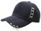 niumanery Women Men Unisex Punk Rock Metal Cross Piercing Baseball Cap Hip Hop Street Style 3 Rings Adjustable Cotton Snapback Trucker Hat Black