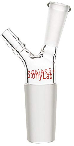 stonylab Adaptateur de Thermomètre en Verre, Verre BorosilicatéAdaptateur d'entrée de Vide 24/40 avec Outer Joint 10/30 et Side Hose Connection pour Laboratoire Fourniture de Laboratoire