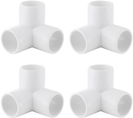 Carvedexquisitely Lot de 4 raccords de tuyau en PVC à 3 voies de 1,9 cm, joints de tuyau en PVC, utilisés pour la construction de meubles, de qualité meuble, raccords de tuyaux de serre et connecteurs