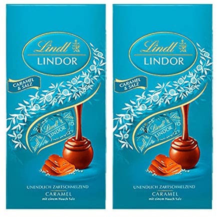Lindt Lindor Kugeln Caramel & Salz Beutel | 2er Pack (2 x 137g)
