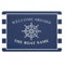 Personalized Doormat Nautical Wheel Anchor Personalised Welcome Aboard Door Mat Boat Name Navy Blue Striped Doormat Rug Carpet Non Slip Home Decor