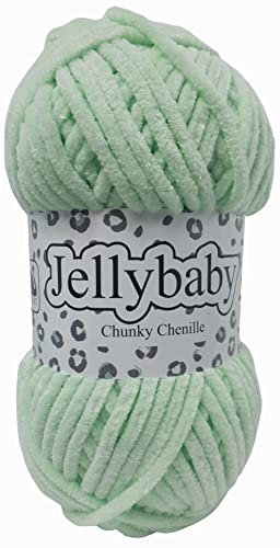 Cygnet Jellybaby Chunky Chenille Knitting Yarn (Mint Tea 009)
