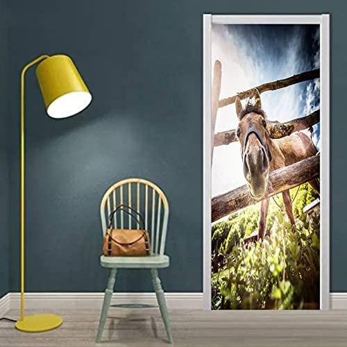 Türtapete Selbstklebend 95X210 Esel Türtapete Selbstklebend Türposter Fototapete Türfolie Poster Tapete 3D Türaufkleber Diy Türbild