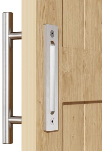 WOLFBIRD 24CM Maniglia per porta scorrevole, maniglia per porta della stalla maniglia per porta in acciaio inossidabile, maniglia per porta scorrevole, porta in legno, porta dell'armadio