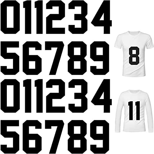 Heat Transfer Numbers,22 Pieces 0 to 9,Iron on Numbers T Shirt Jersey Numbers Soft Iron on Numbers for Team Uniform Sports T Shirt Basketball Baseball Football