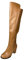 Joliss Donna Tacco A Blocco Moda Sopra Il Ginocchio Boots Donna Zip Punta Rotonda Stivali Alti Tacco Medio Stivali Lungo Giallo Numero 51 EU/53Cn