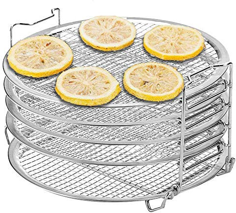 Rfeeuubft Soporte para Olla PresióN y Freidora de Aire Foodi, Rejilla Deshidratadora de Acero Inoxidable de Alimenticio, 1 Paquete/, 6.5 8 Qt