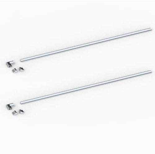 95cm 2 Stück Ersatz Aluminium Schwallschutzleiste Dusche für die untere Duschdichtung Duschwand Ersatzdichtung Badewanne Wasserabweiser Duschkabine Schwallschutz, Chrom-Optik Silber