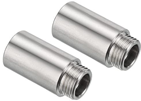 PATIKIL Shower Head Extension Arm, 2 Pack Stainless Steel G1/2 Male to Female Thread 40mm Length Pipe Fitting Shower Head Extender