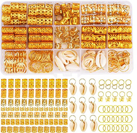 Sonew Haarschmuck für Zöpfe, Modische Vintage Braids Schmuck, Gold Ohrringe, Spiralen, Zarte Schmetterlings-, Herz- und Muschelformen Als Haarschmuck
