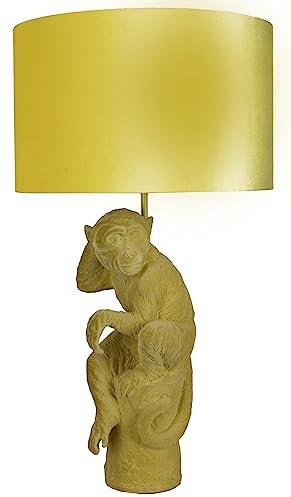 Affen Lampe Tischleuchte Affe Samt Monkey Affenleuchte (ohne Leuchtmittel) Gold Tischlampe 65cm cw629 Palazzo Exklusiv